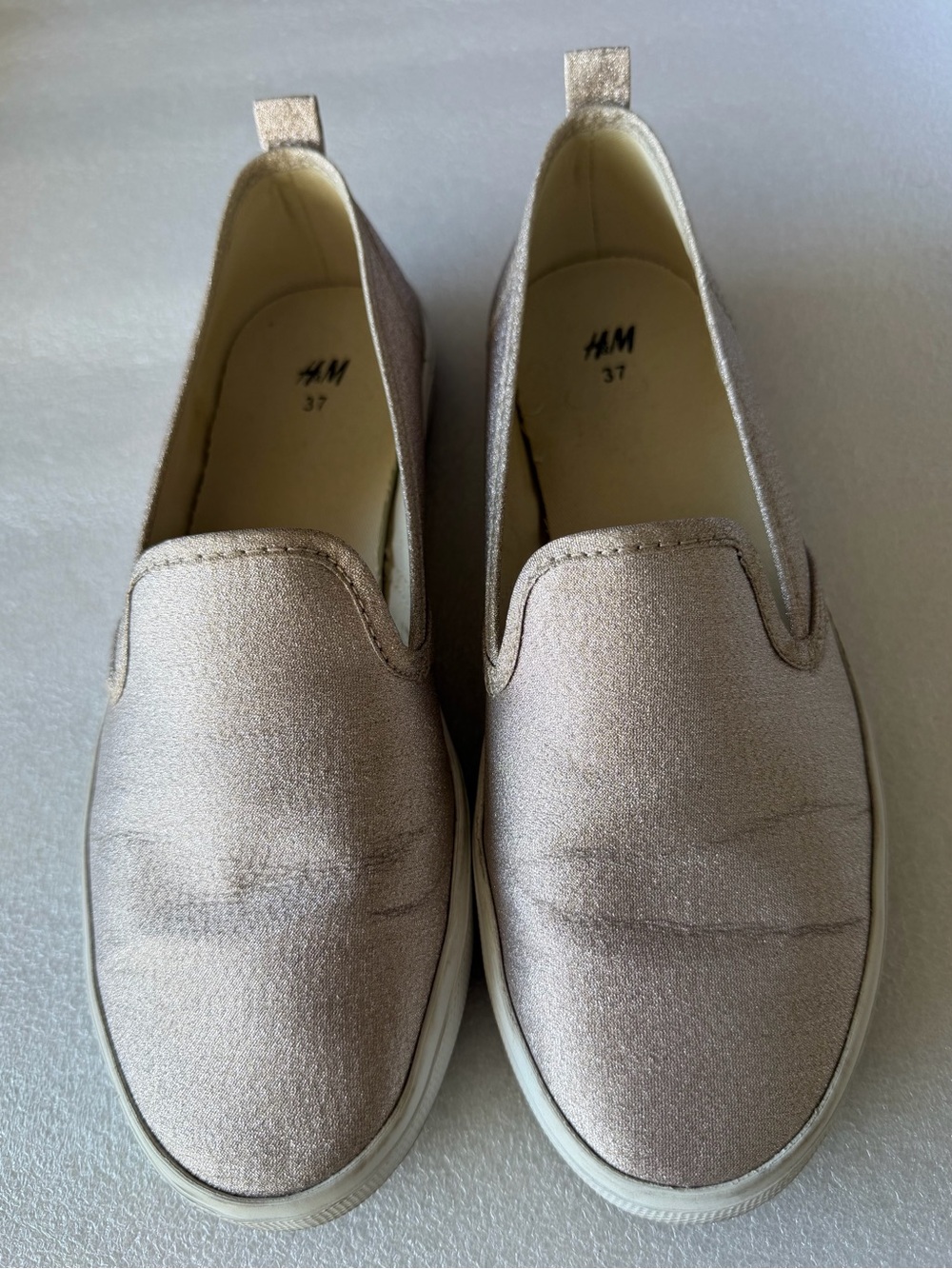 H&M Metallic Blush Slip-On Sneakers